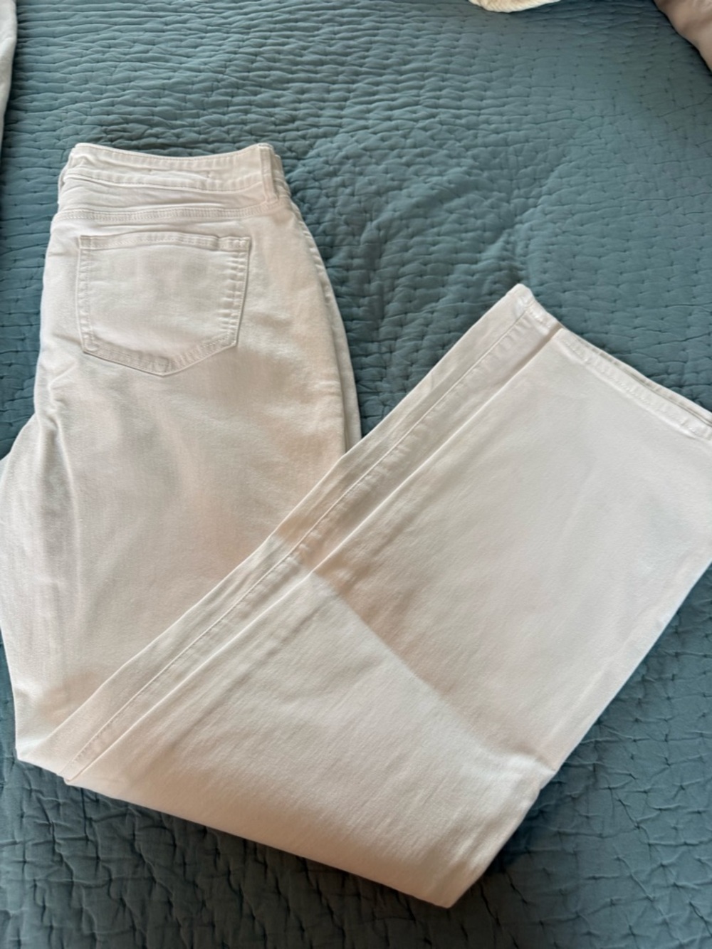 NYDJ White Straight-Leg High-Rise Jeans